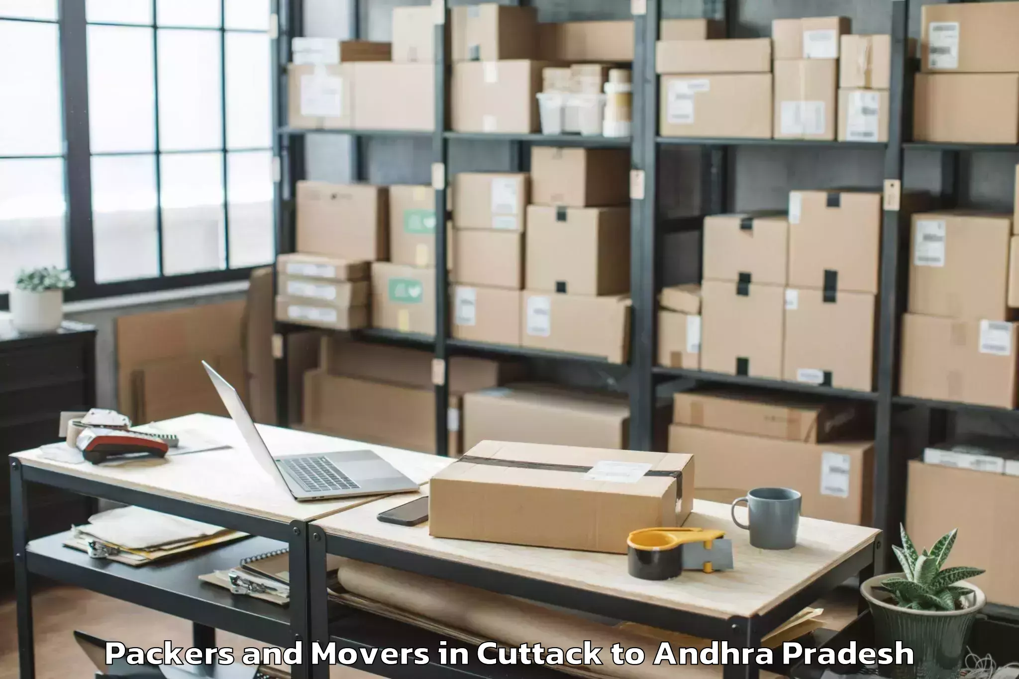 Professional Cuttack to Veerullapadu Packers And Movers